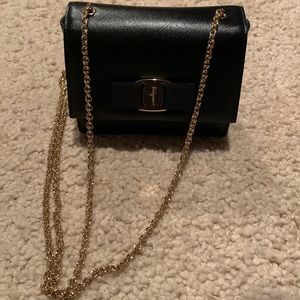 Salvatore Ferragamo Black Leather Purse